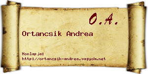 Ortancsik Andrea névjegykártya